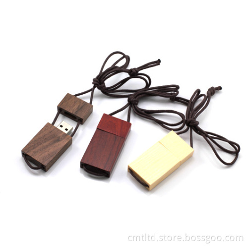Wooden Lanyard Custom USB Flash Drive WDR9 Style Can Take Laser Engrave Logo